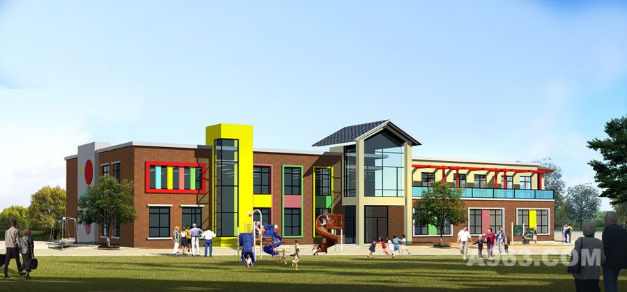 幼儿园建筑外观设计案例效果图