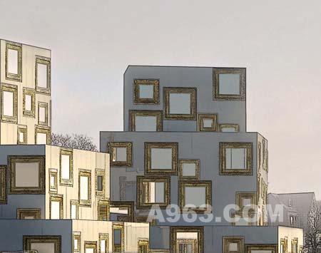 瑞典画框公寓设计：“窗框是金色的铝合金”（组图）