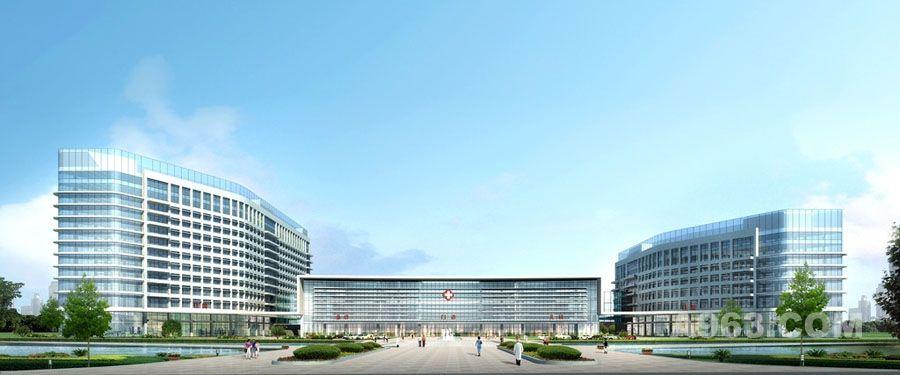 医院室外效果图 医院设计 三甲医院 现代化医院 医疗机构 住院 病房